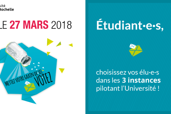 Élections étudiantes le mardi 27 mars 2018