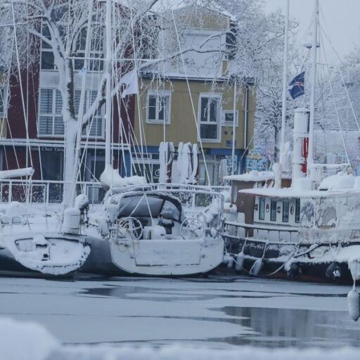 vieux port neige gelé