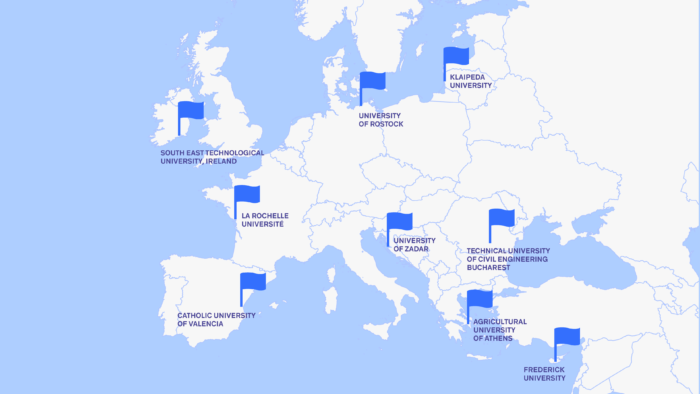 Carte des universités partenaires EU-CONEXUS